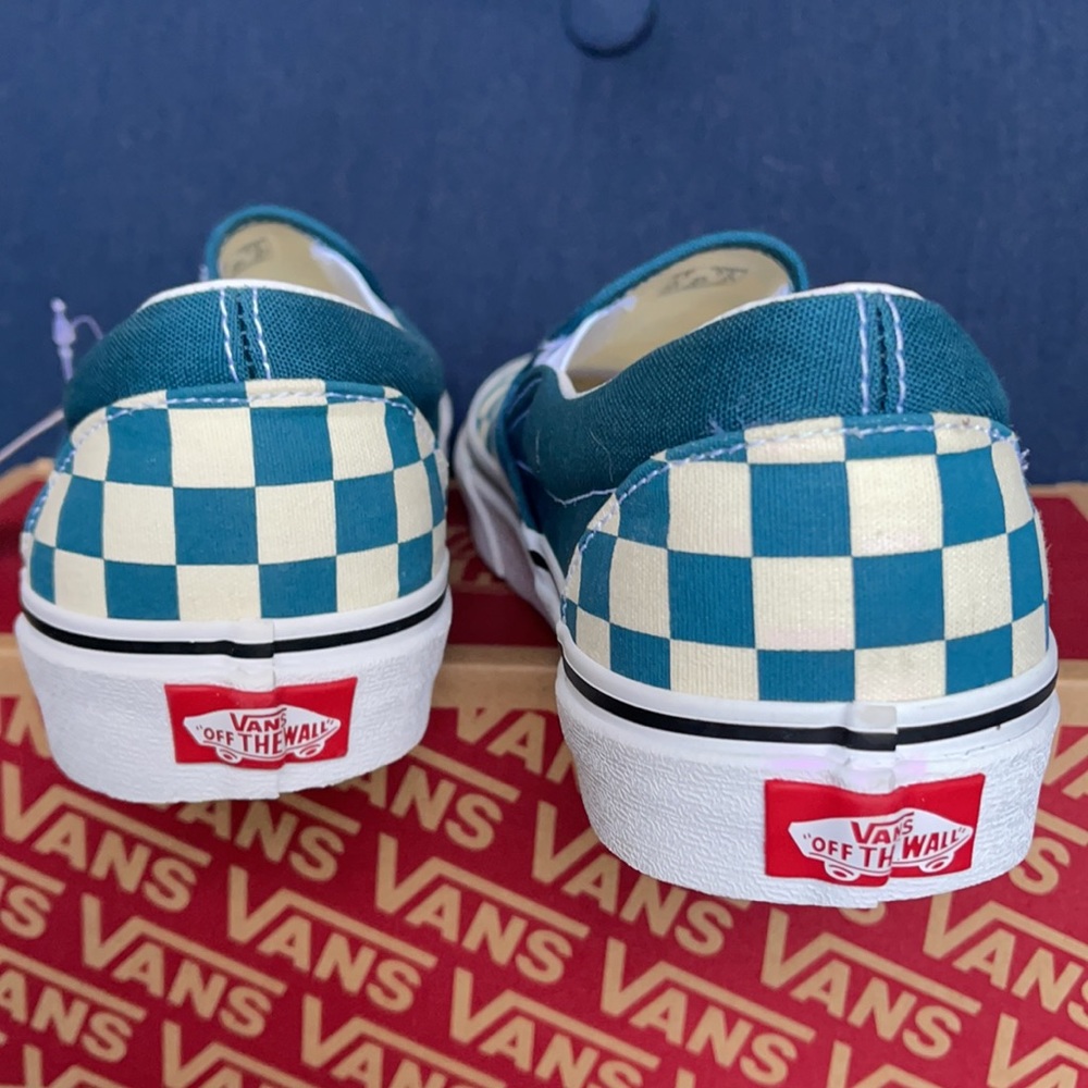 Vans Classic Slip-On Checkerboard Blue Coral/True White WMNS - Picture 14 of 16